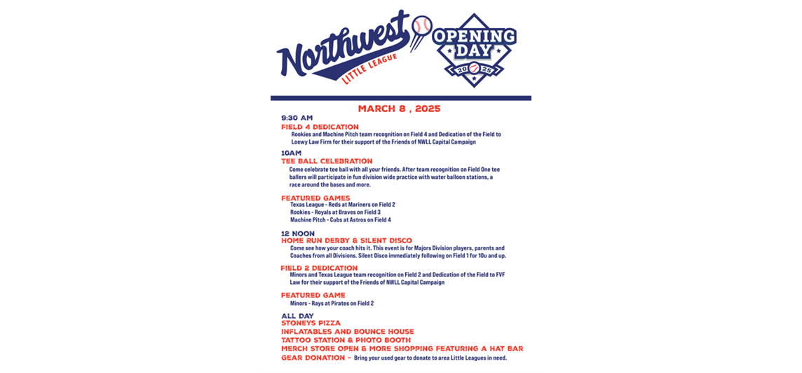 NWLL Opening Day is 3/8!