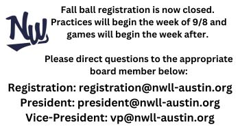 Fall Ball registration is now closed.